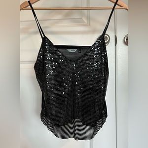 Red Herring double layer black sequined top